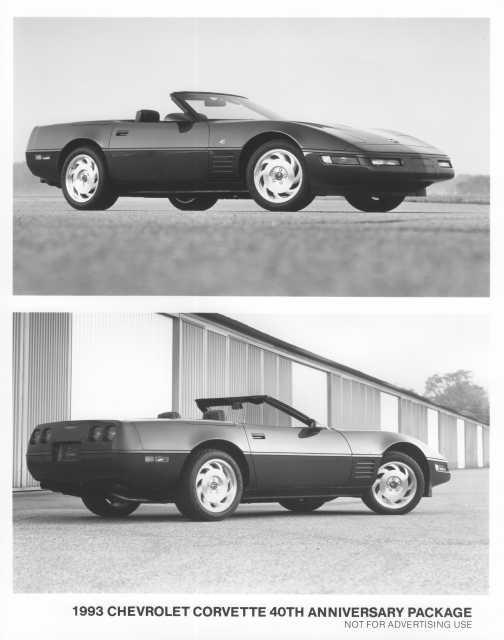 1993 Chevrolet Corvette Convertible 40th Anniversary Package Press Photo 0070