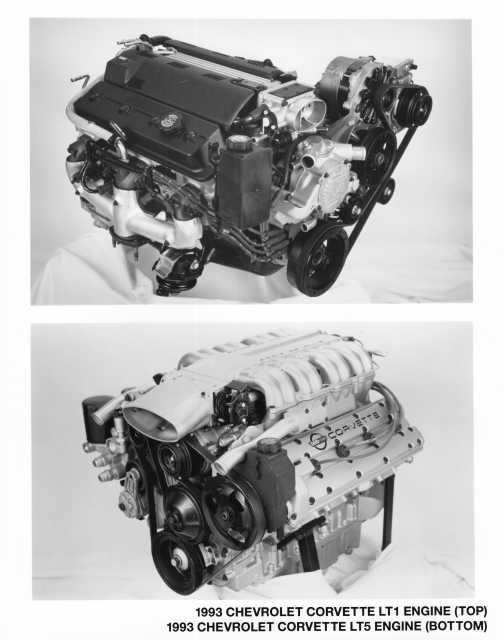 1993 Chevrolet Corvette LT1 and LT5 Engines Press Photo 0073