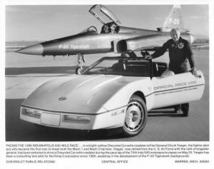 1986 Chevrolet Corvette Roadster Indy 500 Pace Car Press Photo 0079 Chuck Yeager