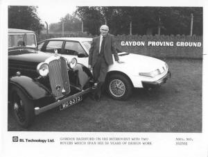 1980 Rover 3500 and Gordon Bashford at Gaydon Proving Ground Press Photo 0022