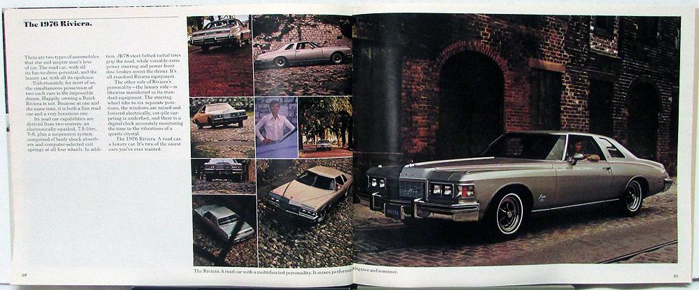 1976 Buick Riviera Electra LeSabre Skyhawk Skylark Wagons Deluxe Sales Brochure