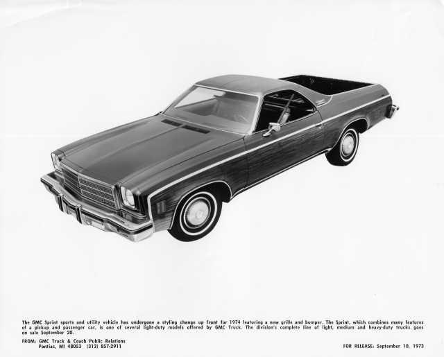 1974 GMC Sprint Truck Factory Press Photo 0020