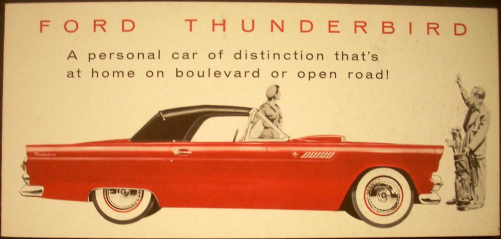 1955 FORD THUNDERBIRD Mini Folder ORIGINAL with red car on cover