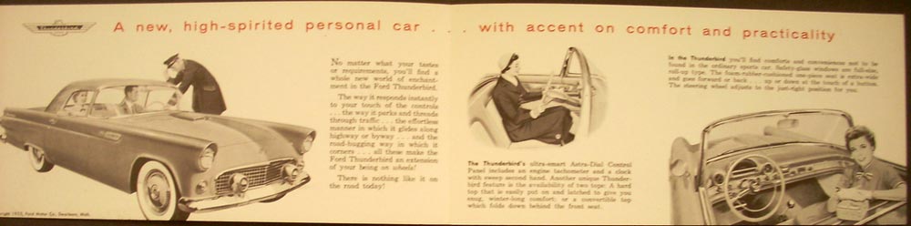 1955 FORD THUNDERBIRD Mini Folder ORIGINAL with red car on cover