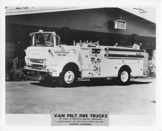 1960 GMC Van Pelt Fire Truck Press Photo - Rancho Cordova 0109