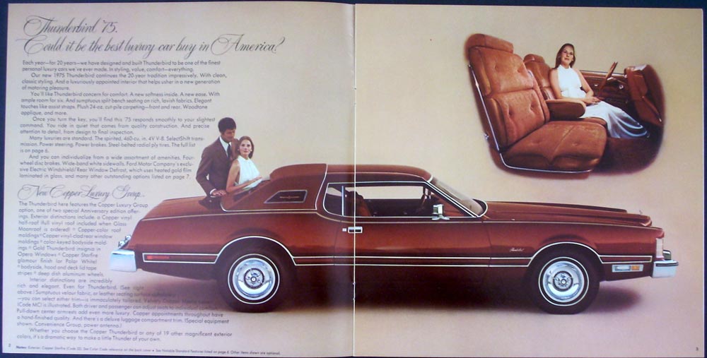 1975 Ford Thunderbird 20th Anniversary Original XL Color Sales Brochure