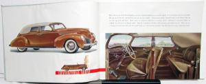 1938 Lincoln Zephyr V12 Printed Oct 37 Color Sales Brochure Specs Large ORIGINAL