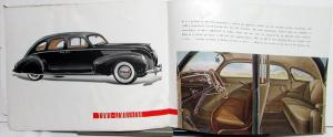 1938 Lincoln Zephyr V12 Printed Oct 37 Color Sales Brochure Specs Large ORIGINAL