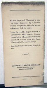 1926 Chevy Dealer Sales Brochure Original The Facts About The Improved Chevrolet