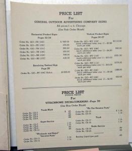 1950 Chevrolet Dealership Signs Ordering Kit Brochure Price List Set Chevy Orig