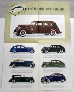 1938 Lincoln V12 Color ORIGINAL Sales Brochure A Few Of The Many Designs Folder
