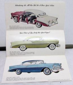 1956 Chevrolet Sales Brochure Folder Bel Air Nomad 210 150 Convertible