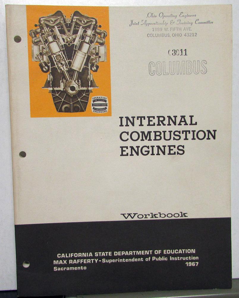 1967 Internal Combustion Engines Educational Shop Manual Repair Service