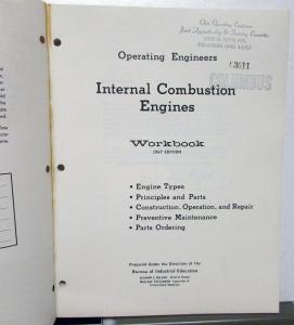 1967 Internal Combustion Engines Educational Shop Manual Repair Service