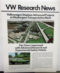 1972 1973 Volkswagen Research News Brochure