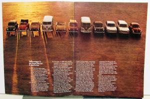 1972 Volkswagen Full Line Sales Brochure Beetle Karmann Ghia Campmobile Type 3