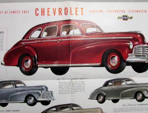 1946 Chevrolet Fleetline Fleetmaster Stylemaster Woody Wagon Sales Folder Orig