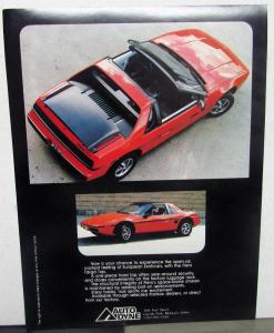1984 Pontiac Fiero Custom Targa Top Conversion By Auto Dyne Sales Leaflet