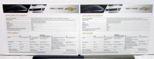 2014 Chevrolet Camaro & Corvette Auto Show Handout Card W/Specs & Stickers