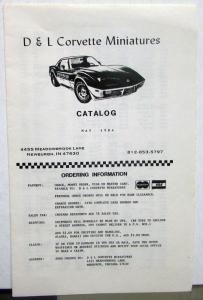 1984 D&L Corvette Miniatures Sales Catalog Models Toys Kits Matchbox Hot Wheels