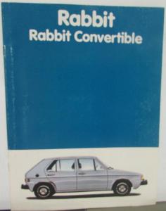 1981 Volkswagen Rabbit Convertible Sales Brochure