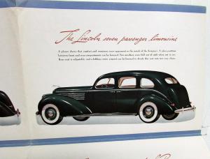1939 Lincoln V12 Brougham Berline Limo Sedan Coupe Sales Brochure Original