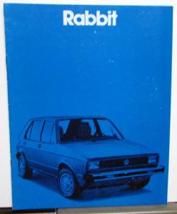 1980 Volkswagen Rabbit Sales Brochure VW