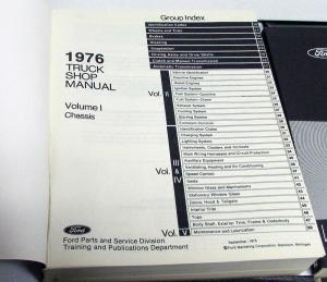 1976 Ford Truck Shop Manual Set Original F-100 F-250 F-350 Bronco Van H/D