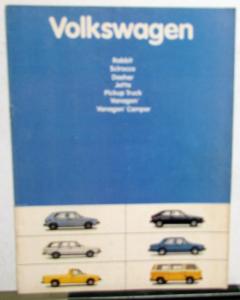 1981 Volkswagen Full Line Sales Brochure Rabbit Scirocco Dasher Jetta Pickup Van