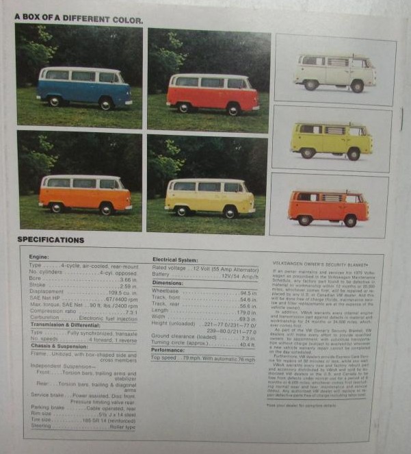 1975 Volkswagen Station Wagon Van & Campmobile Sales Brochure