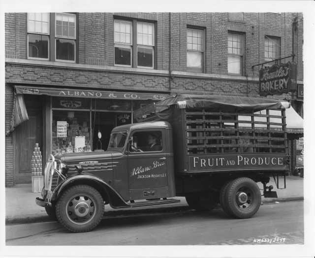 1936-1937 Mack Stake Truck Factory Press Photo 0059 Albano Bros Fruit & Produce