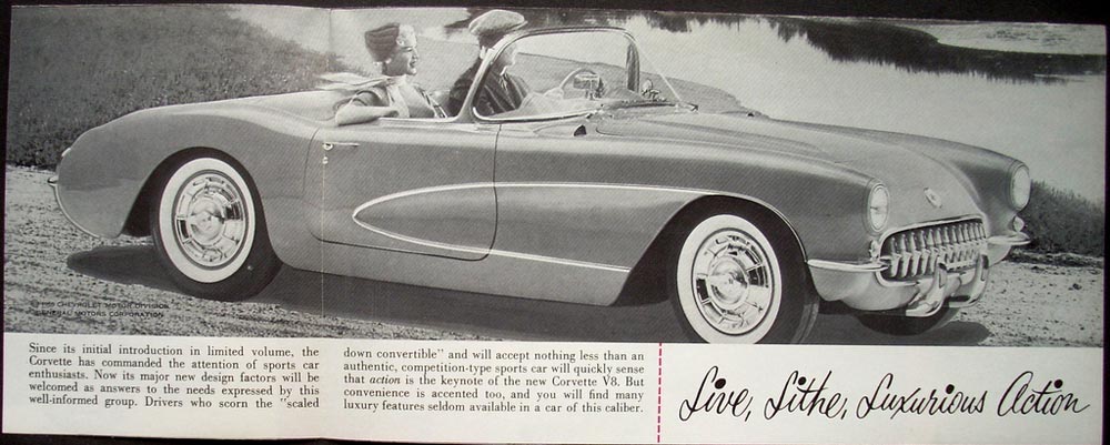 Original 1956 Chevrolet The New Corvette Dealer Sales Brochure Folder