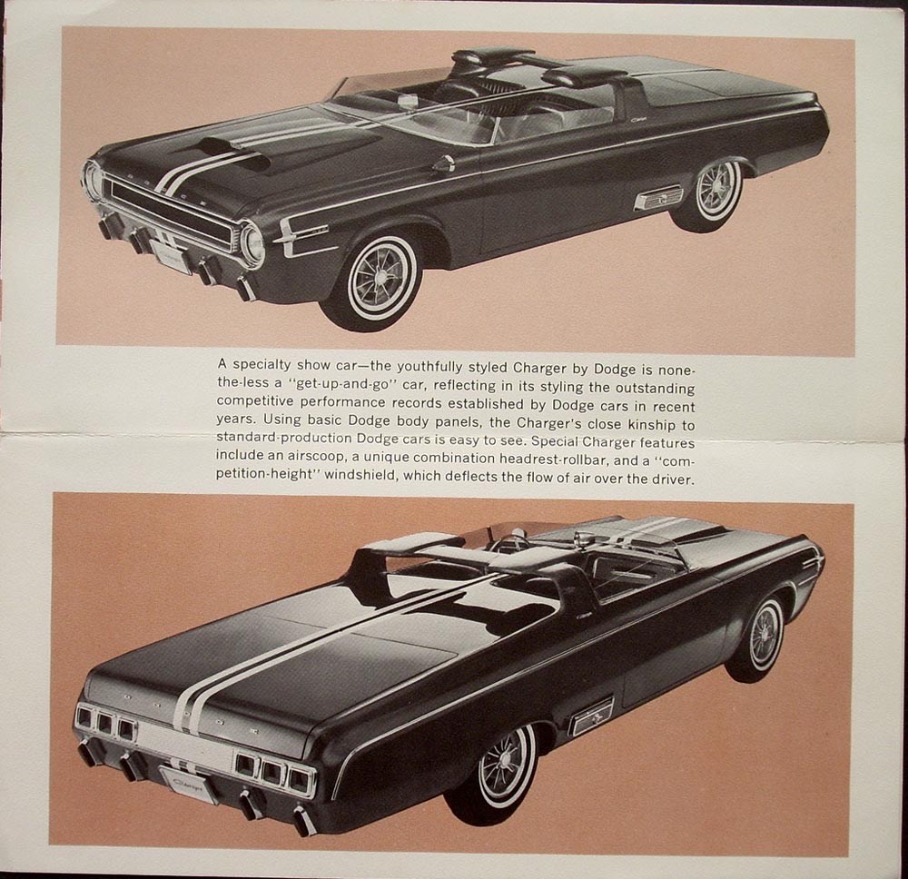 1964 Dodge Charger Auto Show Concept Car Sales Brochure Folder Original