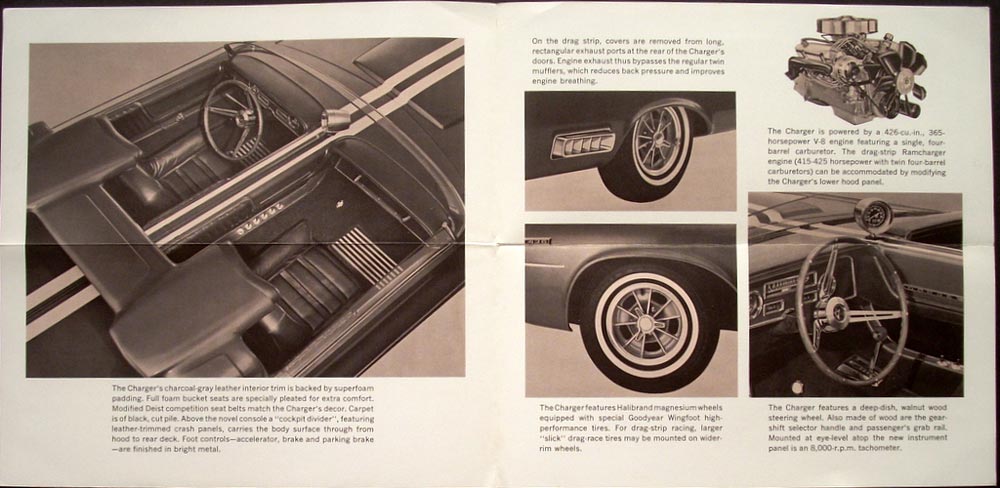 1964 Dodge Charger Auto Show Concept Car Sales Brochure Folder Original
