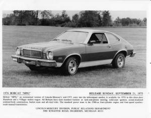1976 Mercury Bobcat MPG Press Photo 0087