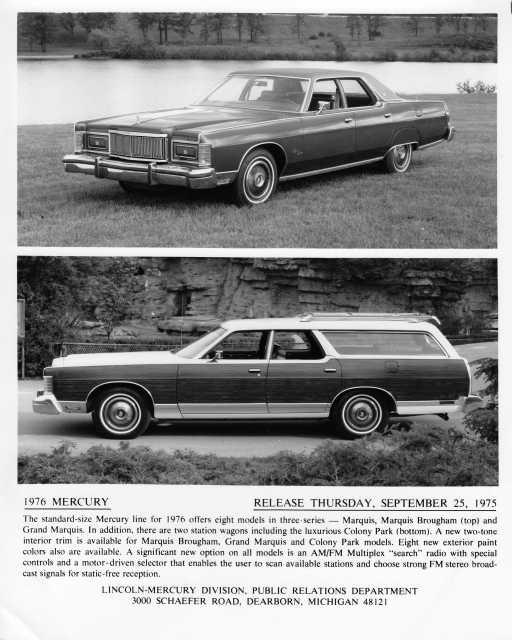 1976 Mercury Marquis Press Photo 0094