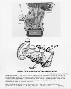 1976 Plymouth Arrow Silent Shaft Engine Factory Press Photo 0007