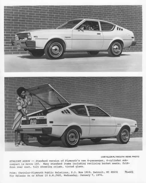 1976 Plymouth Arrow Factory Press Photo 0008
