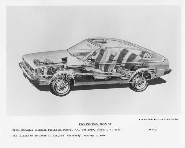 1976 Plymouth Arrow GT Cut-away Illustration Factory Press Photo 0011