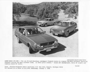 1976 Plymouth Arrow 160 and GS & GT Factory Press Photo 0012