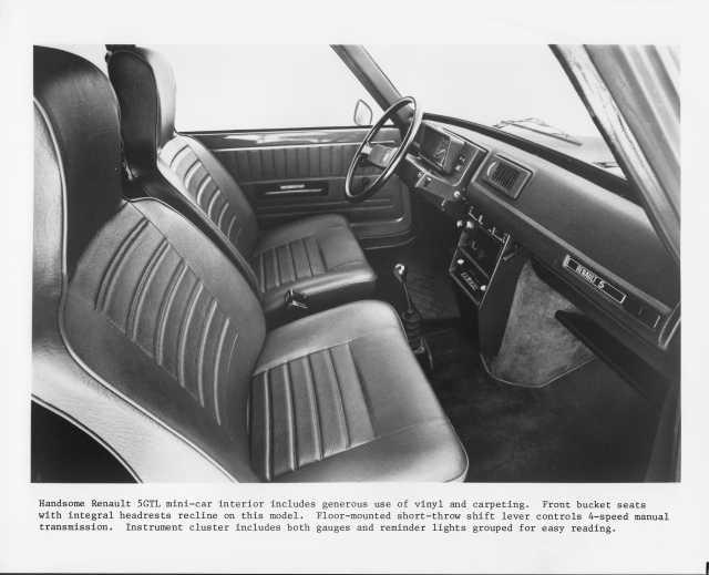 1976 Renault 5 LeCar Interior Press Photo 0003