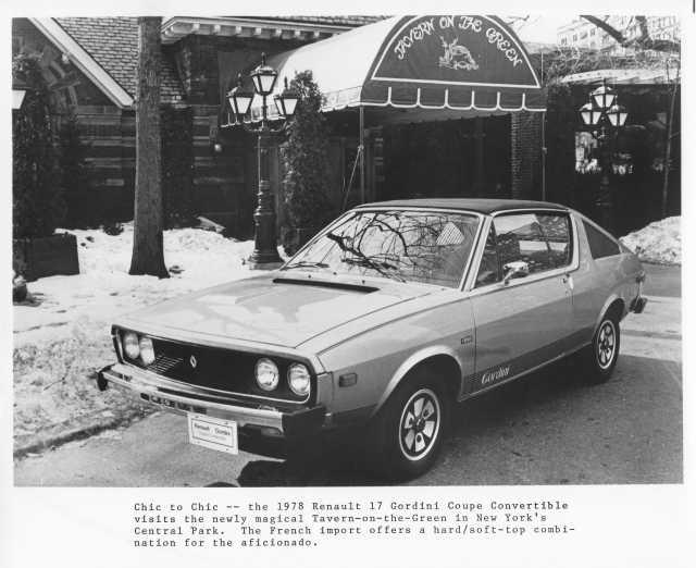 1978 Renault 17 Gordini Coupe Convertible Press Photo 0013