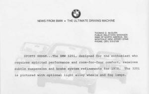 1978 BMW 320i Press Photo and Release 0006