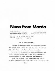 1976 Mazda How the Rotary Engine Works Press Photo and Release 0033