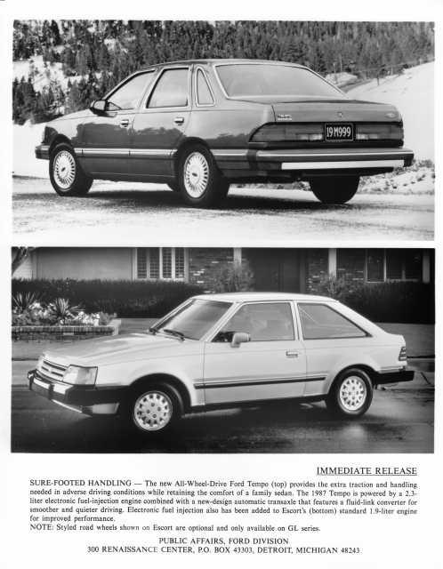 1987 Ford Tempo and Escort Press Photo 0104