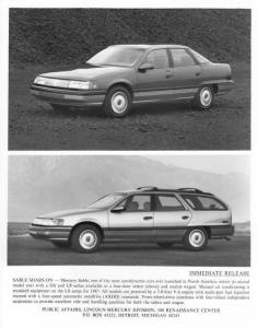 1987 Mercury Sable and Station Wagon Press Photo 0099