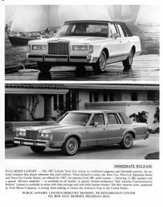 1987 Lincoln Town Car Press Photo 0051