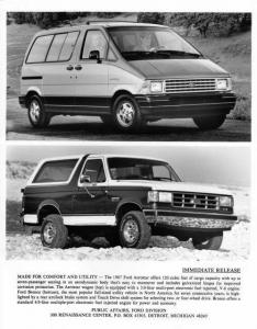 1987 Ford Aerostar and Bronco Press Photo 0111