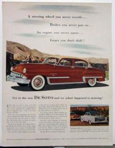 1953 DeSoto Firedome V8 Powermaster Six Magazine Ad Original