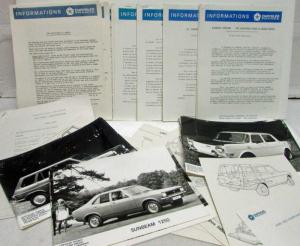 1973 Chrysler Simca Sunbeam France New Models Press Kit